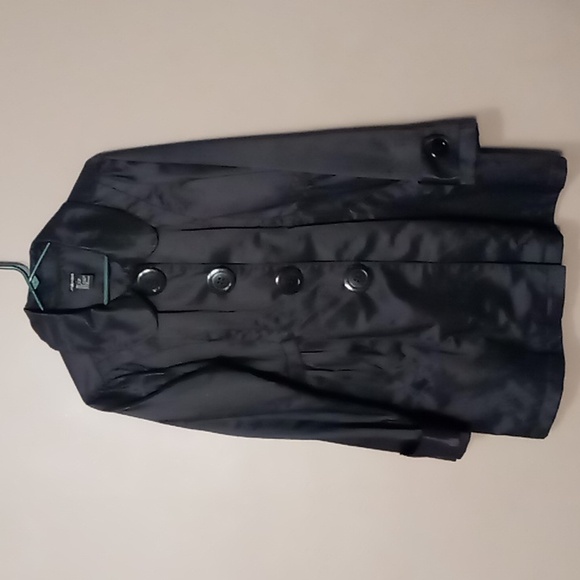 Maurices Jackets & Blazers - Maurices Black Short Trench Style Jacket w Big Buttons, Teal Lining Size L